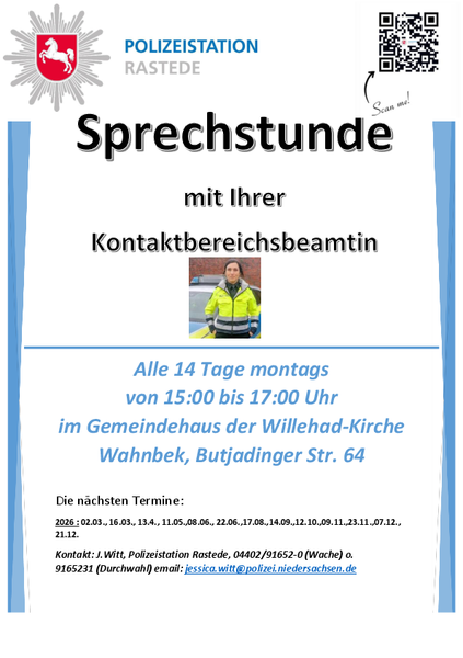Plakat Sprechstunde der Polizei (privat)