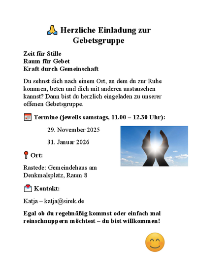 Plakat Gebetsgruppe (privat)