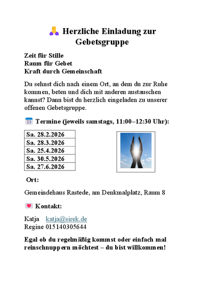 Plakat Gebetsgruppe (privat)