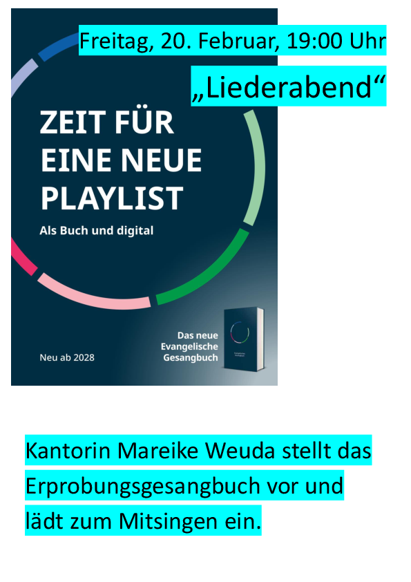 Plakat Liederabend "Neues Gesangbuch" (privat)